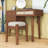 Retro Wood Makeup Vanity Set with with Built-in Charging Station, Ample Storage and Cushioned Stool-551606436