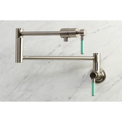 Kingston Brass Manhattan Two-Handle 1-Hole Wall Mount Pot Filler Faucet