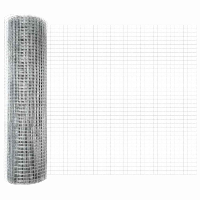 Vidaxl Fence With Posts Steel, 40cm H x 1000cm W x 2.7cm D, Silver