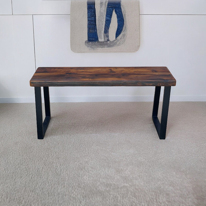 Timberland Trapezoid Bench, White, 22" H x 48" W x 15" D