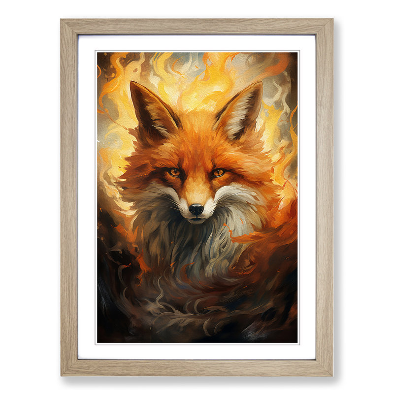 Single Picture Frame Print on Wood, Oak Framed, 64cm H x 46cm W