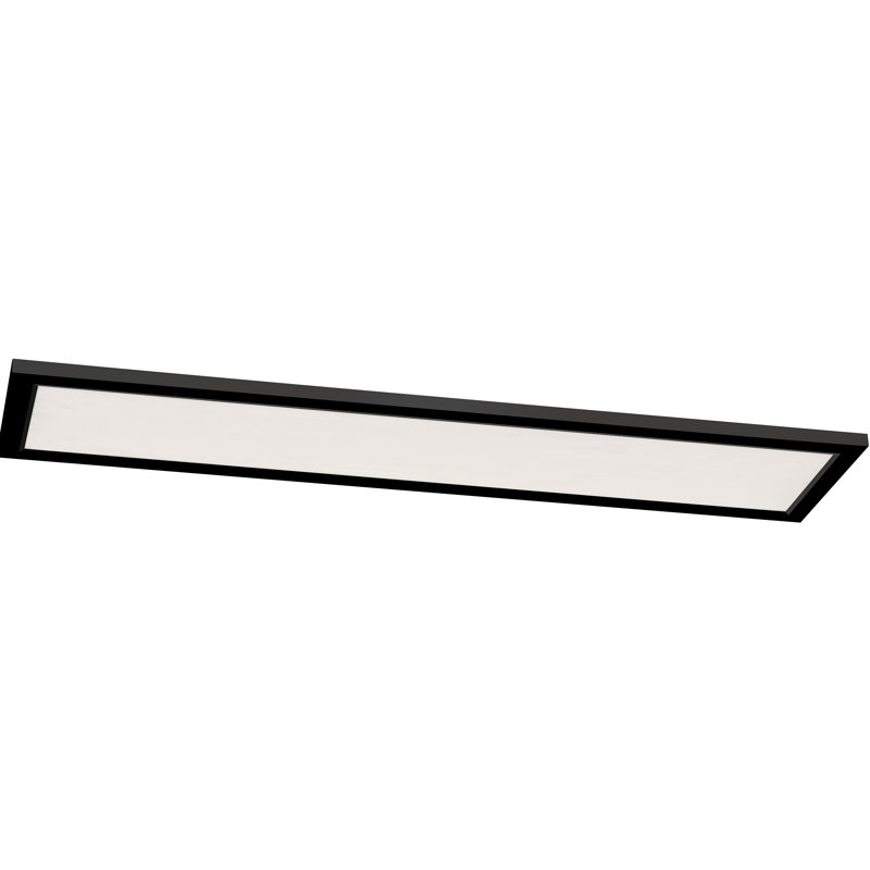 Lugano - LED Flush Mount - 12"D x 48"W - Black, Black, 1" H x 48" W x 12" D