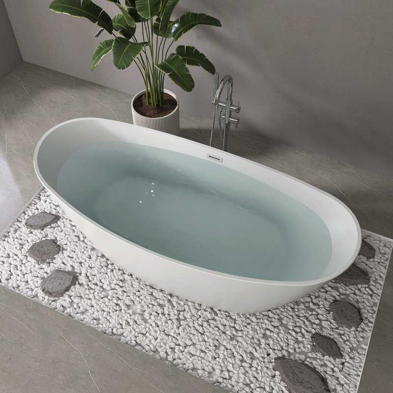 Baignoire de trempage autoportante en acrylique 71 po Fslefay