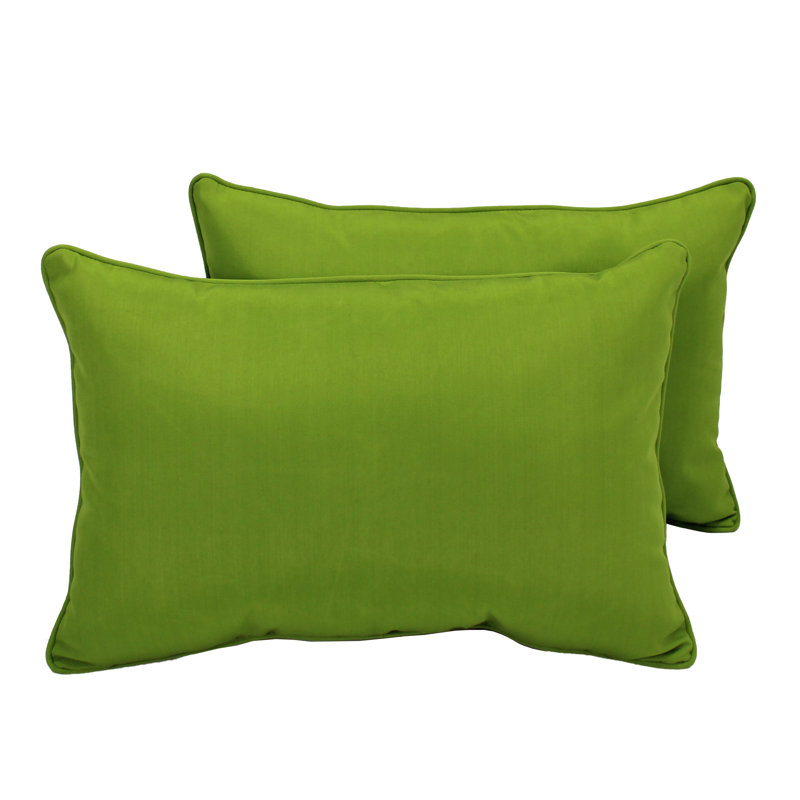 Element Synthetic Lumbar Rectangle Indoor/Outdoor Pillow Cover & Insert, Lime Green, 16" x 24"