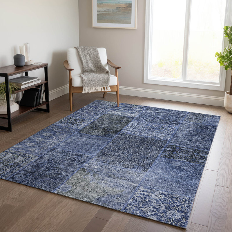 Momoko Washable Patchwork Indoor / Outdoor Rug, Rectangle 3' x 5'