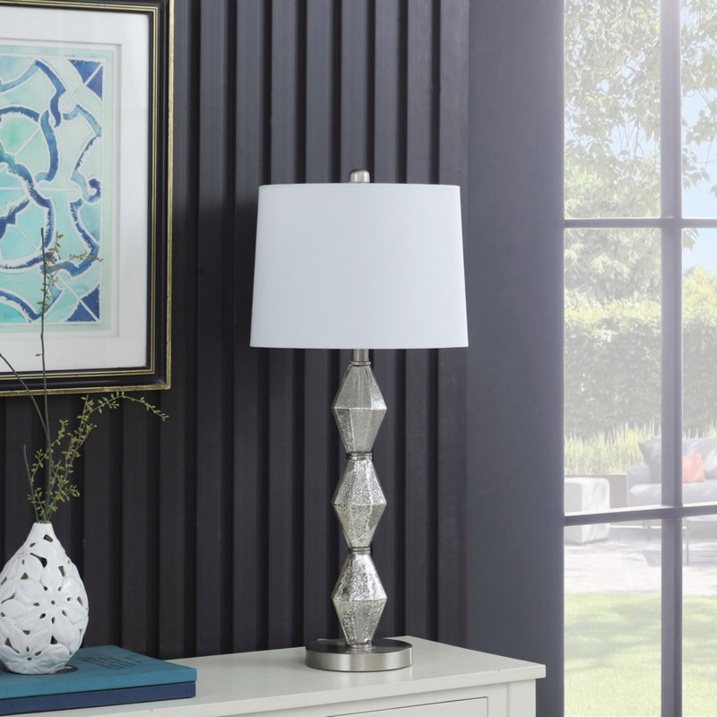 Lampe de table en verre, Argent