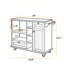 Chariot de cuisine 50,8 po en bois d'hévéa avec support à épices et porte-serviettes-1648056912