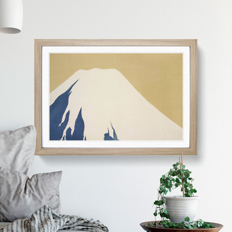 Top of Mount Fuji by Kamisaka Sekka - Picture Frame Painting, Oak, 27cm H x 36cm W x 2cm D