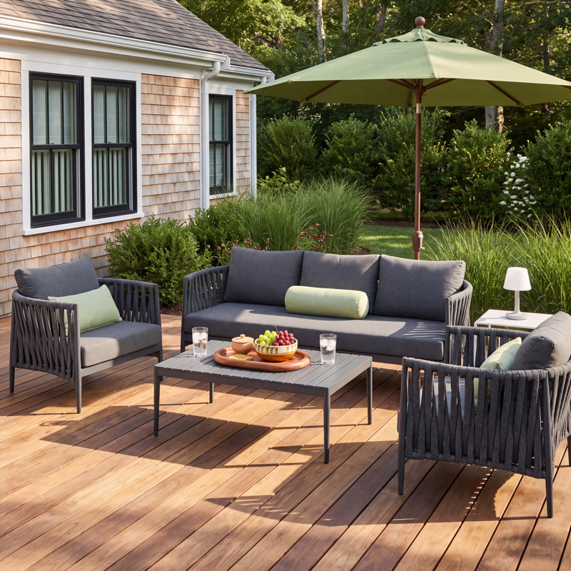 Zeke 4-Piece Deep Seating Set, Gray