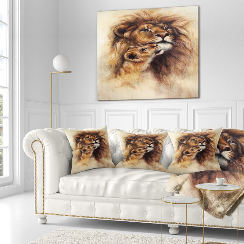 Coussin décoratif "Lionne aimante"