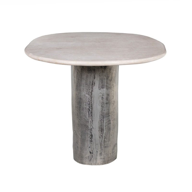 Arisela Oval Marble Double Pedestal Dining Table