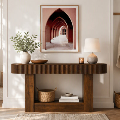 62.9-Inch Long, Console table, wooden rectangular sofa table behind the sofa, farmhouse entryway table, living room.Narrow Hallway AccentTable for Liv