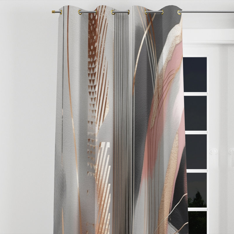 Aukse - Modern Velvet Grommet Curtain - Room Darkening - 1 panel, 52" W x 108" L, Golden Grommets