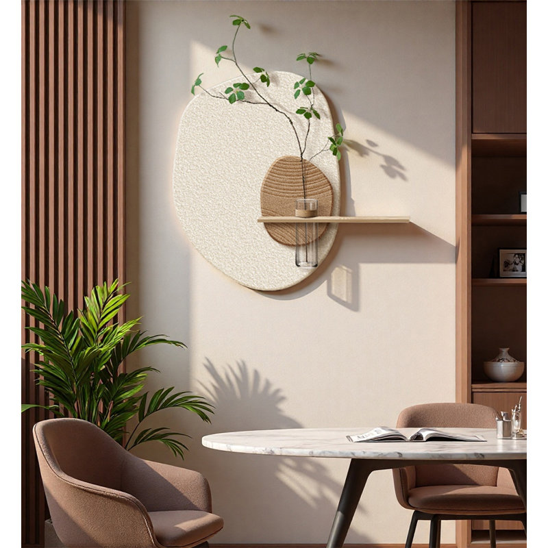 Le grès de couleur crème peut être utilisé pour les décorations murales de plantes vertes hydroponiques.