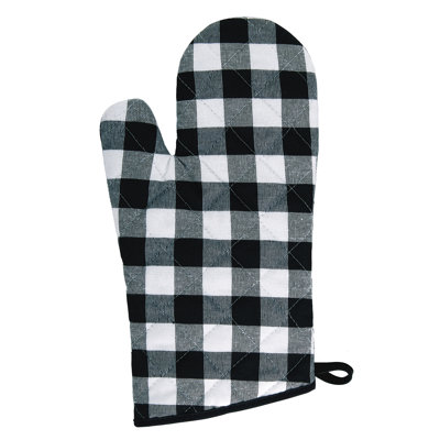 Woven Trends Plaid Cotton Blend Oven Mitt Set