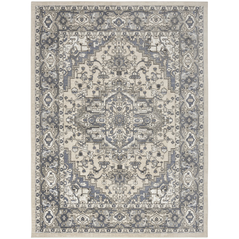 Sherlyn Oriental Machine Woven Polypropylene/Polyester Area Rug, Rectangle 8'10" x 11'10"