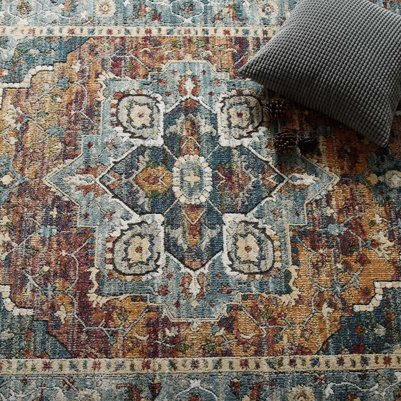 Modway Tribute Diantha Distressed Vintage Floral Vintage Medallion Area Rug, 8x10, Multicolor, Rectangle 5' x 8'