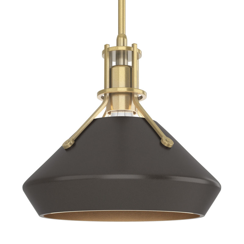 Luminaire suspendu Henry avec chanfrein, Bronze huilé, Laiton moderne