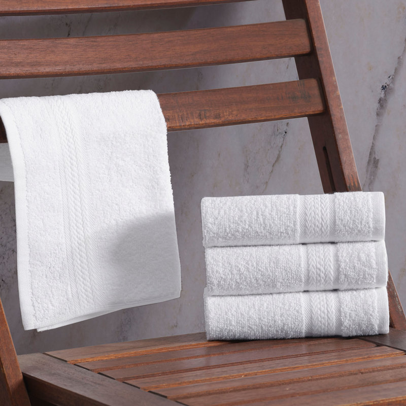 4-Piece Quick-Dry Turkish Cotton Washcloth Set, 13x13 Absorbent Face Cloths, White
