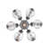 Elise Seven-Light Semi-Flush Mount Cluster Light w/ Thick-Cut Cystal Shades