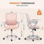 Fauteuil de direction de bureau à domicile avec conception ergonomique, pivotant en maille à dossier moyen, soutien lombaire confortable, accoudoirs confortables pour la chambre à coucher, bureau, étudiant-124504147-124504149