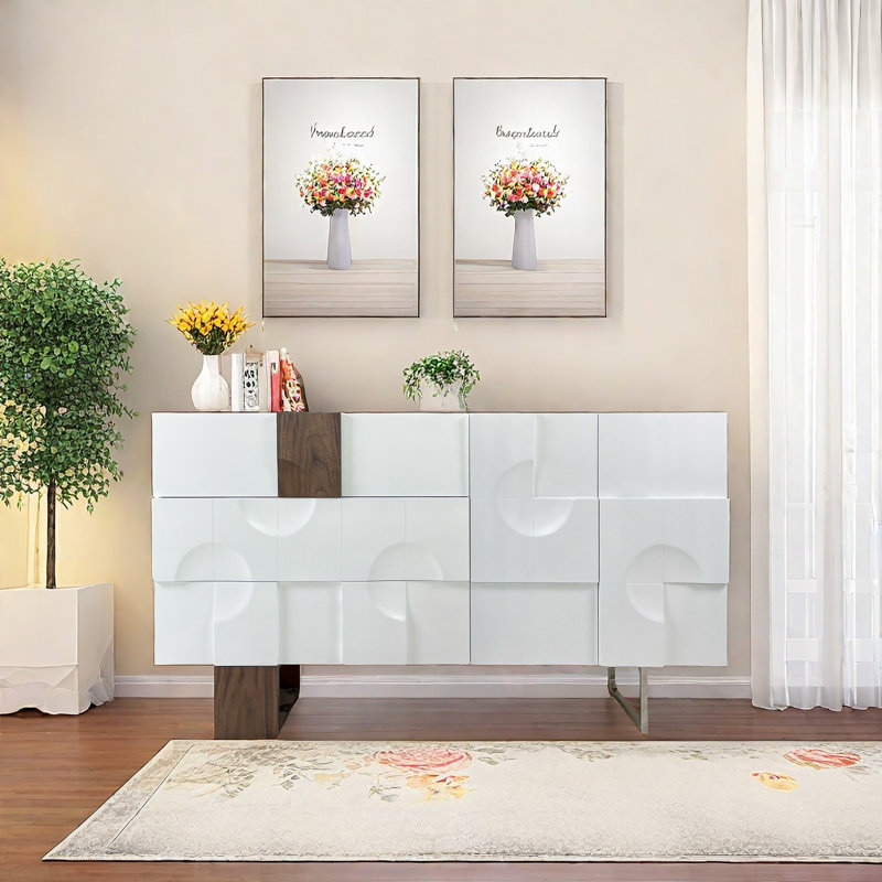 Casiers de salon créatifs et modernes. Buffet, Blanc, H 35,43 po x l 47,24 po x P 15,75 po