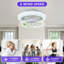 Ventilateur de plafond moderne à DEL avec éclairage RVB, ventilateur sans pales à intensité variable, plafonnier réversible pour bureau de chambre à coucher
