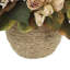 Fall Arrangement with Hydrangeas and Roses in Rope Pot