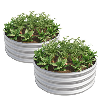 2 pièces W840116761 Boîte à fleurs en métal galvanisé pour la conception de jardin de bricolage