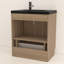Ensemble de meuble-lavabo autoportant 29,5 po avec lavabo en acrylique noir Monterey-1504197623