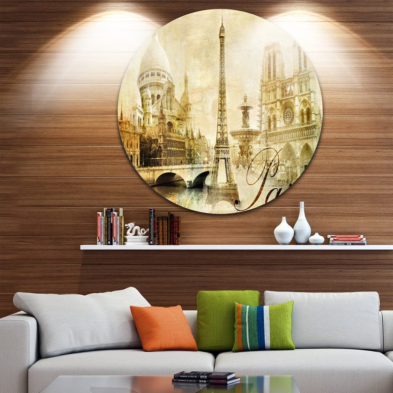 Paysage urbain «Old Beautiful Paris», impression, H 23 po x l 23 po x P 1 po, Métal