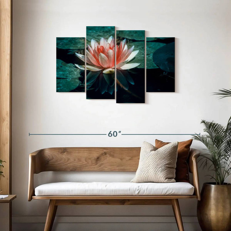 Harnek Water Lily Reflection, H 27 po x l 43 po