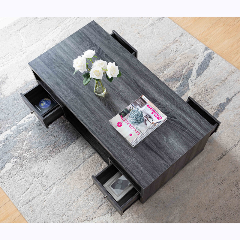 Table basse à plateau relevable avec rangement Archna