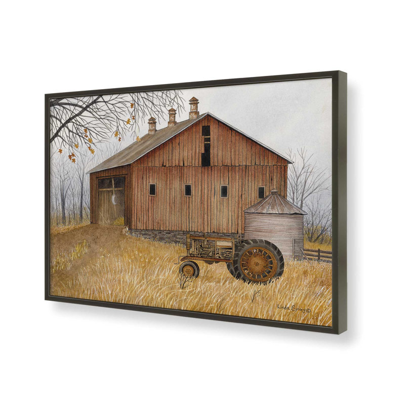«Grandpa's Tractor» par Linda Spivey, reproduction d'art, L 48 x H 36, Noir, Impression encadrée