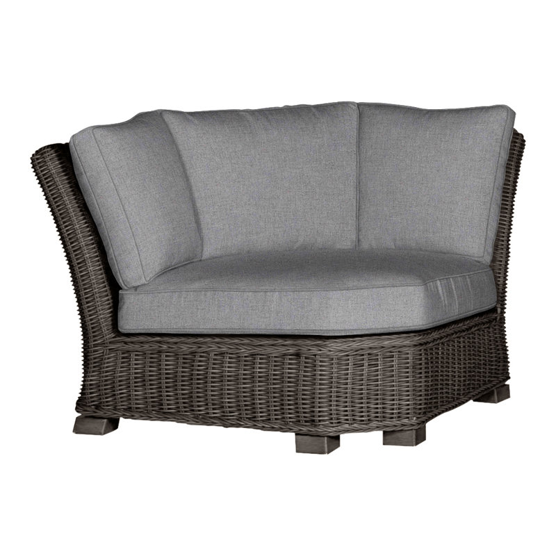 Canapé modulaire rustique tissé - Noyer noir, Welt, Noir noyer, Velours indigo