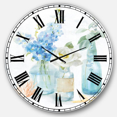 Swigart Cottage Florals II - Horloge murale maison de campagne