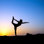 Yoga Natarajsana Pose Sunset Silhouette - Photographie sur toile tendue