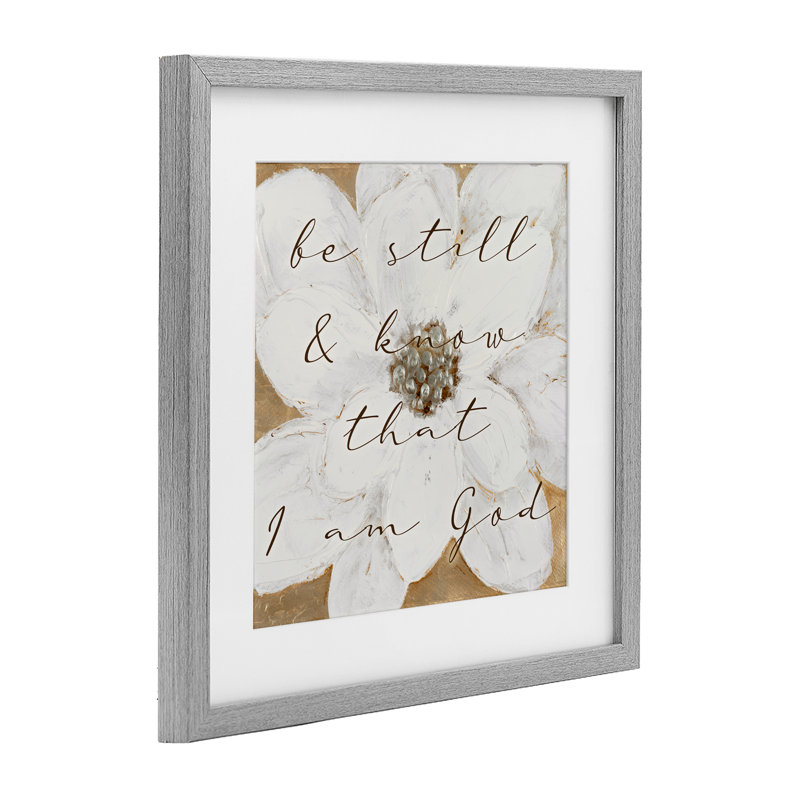 «Be Still with White Magnolia», reproduction encadrée sous verre, conception de Lanie Loreth, Cadre de ferme gris