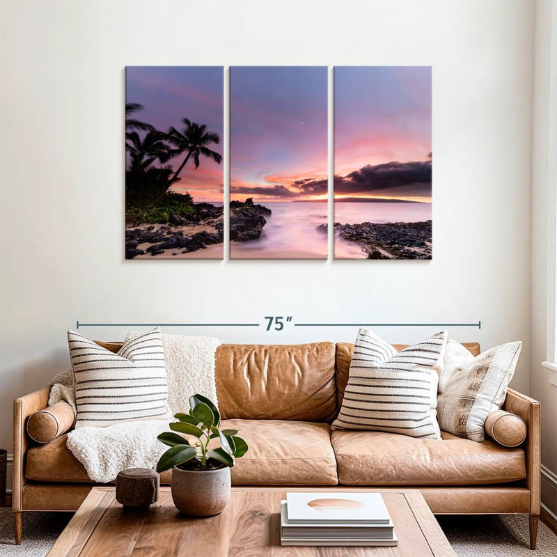 Gillard, Makena Cove, Hawaii, coucher de soleil, H 36 po x l 57 po