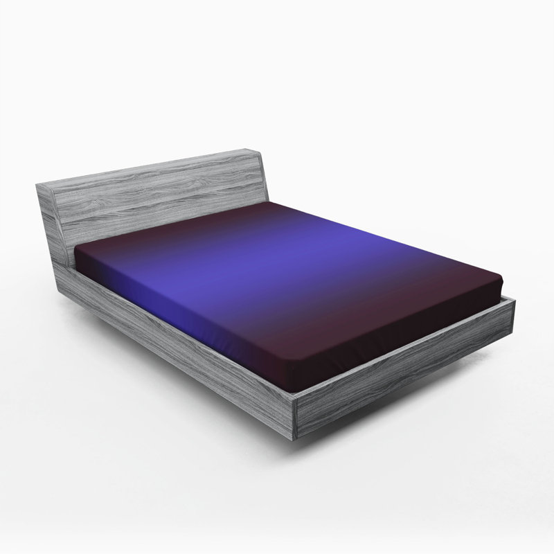 Microfiber Abstract Fitted Sheet, Queen Fitted Sheet, Dark Blue, 100% Brushed microfiber fabric