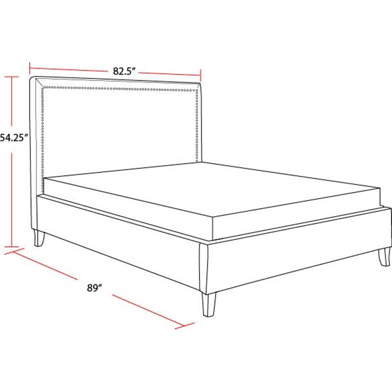 Cody Upholstered Standard Bed, Gray, King