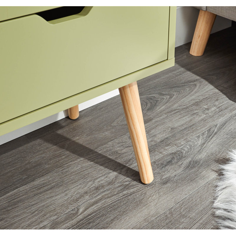 Lalani 40cm W Bedside Table, Boa Green