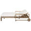 Lit de bronzage d'extérieur beige - en bois, avec et coussins Lit de jour en bois pour les jardins aux taches de soleil