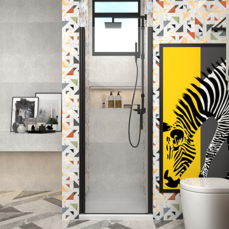ImageYou Frameless Pivot Shower Door, 28"Wx72"H, Adjustable Width28-29 3/8", Easy Installation with Magnetic Waterproof Seal