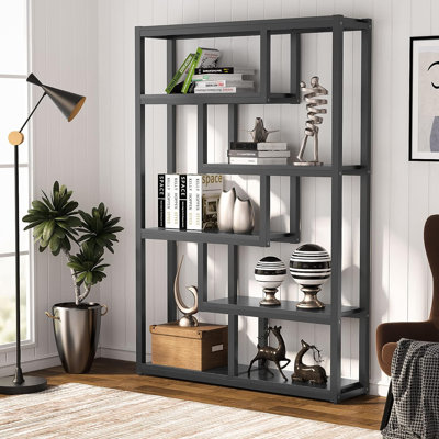 69.29" H X 39.37" W Steel Geometric Bookcase