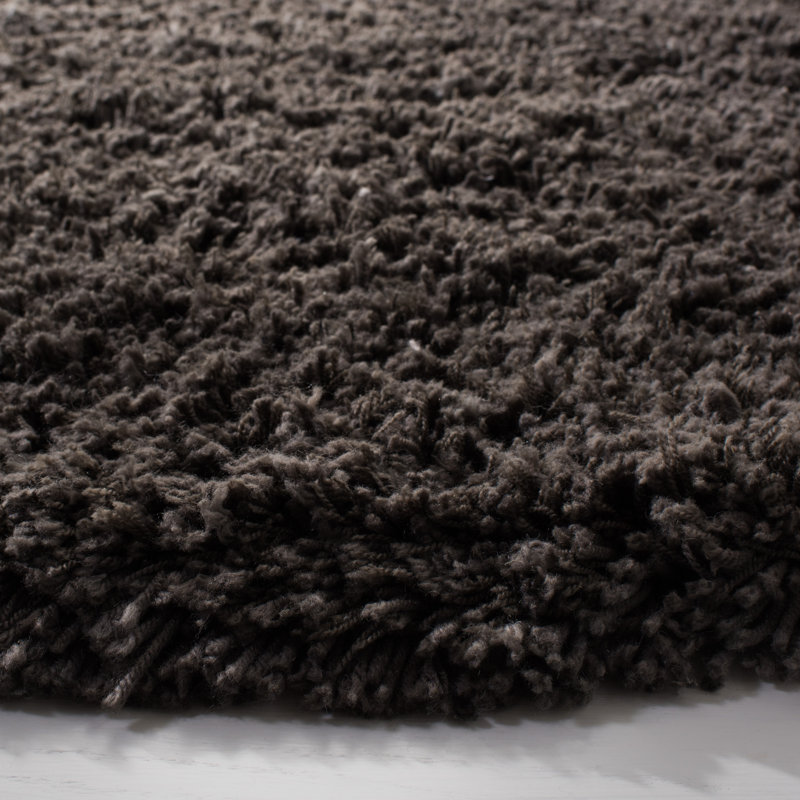Classic Shag Hand Tufted Performance Solid Color Rug, Round 6'