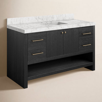 Abington 55" Carrara Marble Single Bathroom Vanity