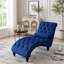 Fauteuil inclinable en velours avec capitonnage à boutons-669181975