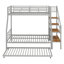 Lit superposé simple au-dessus de double - gigogne et escalier de rangement inclus-121097063