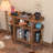 Round Record Player Stand With Charging Station, Turntable Stand Table With Open Storage, Audio Rack-1412725777